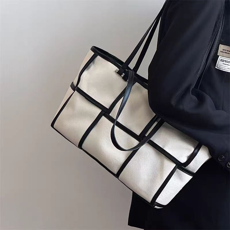Canvas Splice Crossbody Shoulder Bag