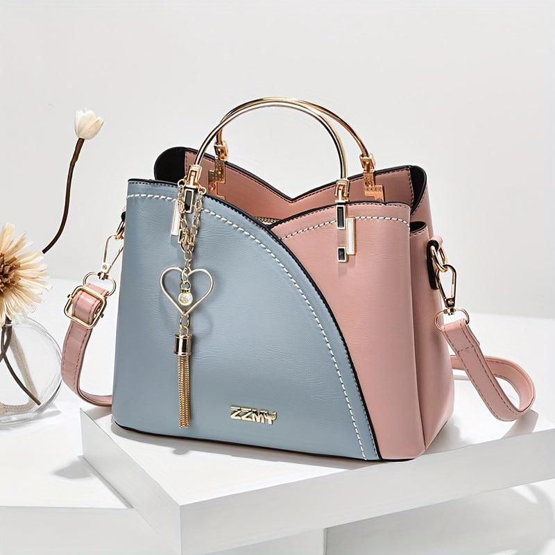 Color Block Bucket Crossbody Bag