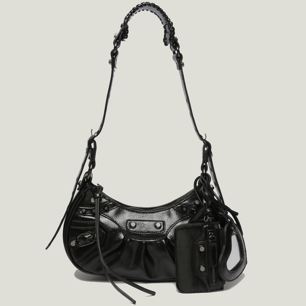 Moto Rivet Crescent Bag
