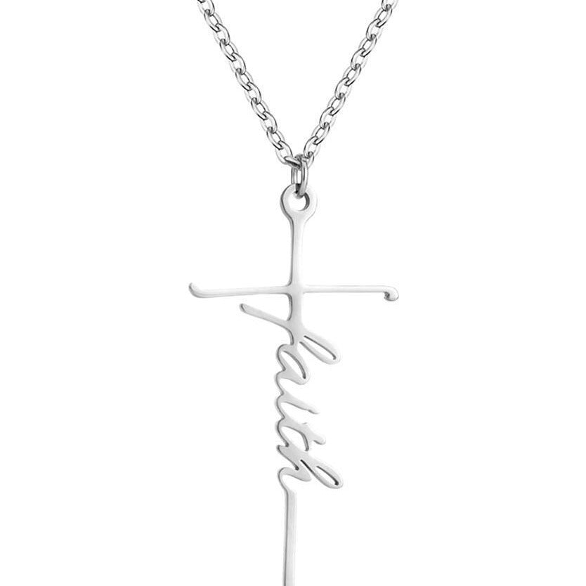 Faith Letter Pendant Choker Necklace