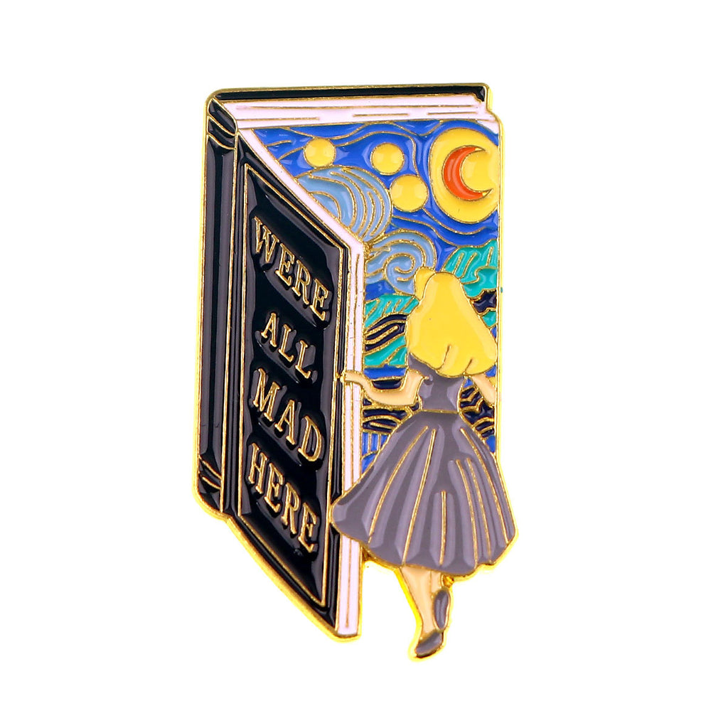 Character cartoon letter brooch badge pin alloy chest badge
