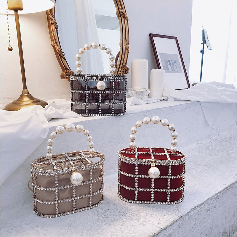 Leopard Diamond Basket Bag