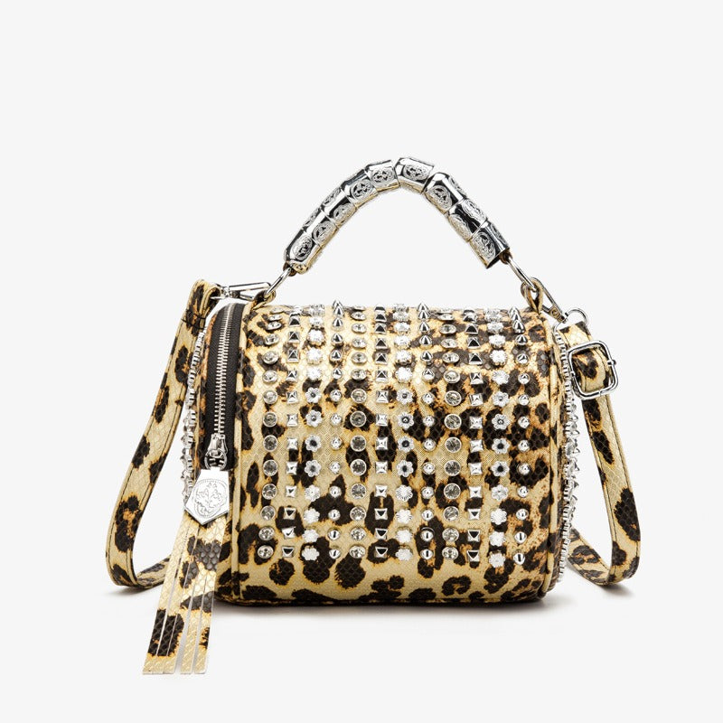 Handmade Rhinestone Cylinder Bag