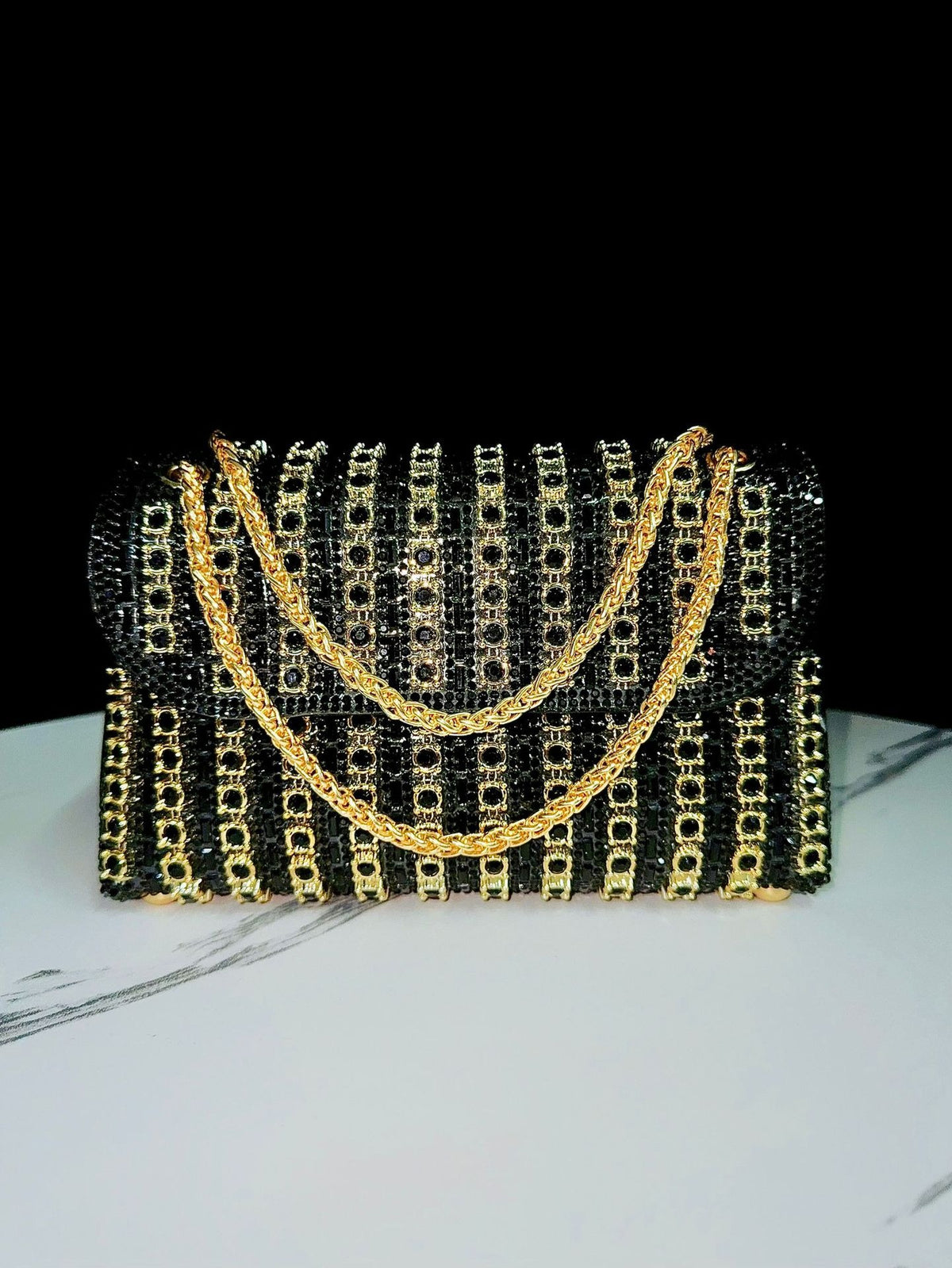 Rhinestone Chain Banquet Crossbody Bag