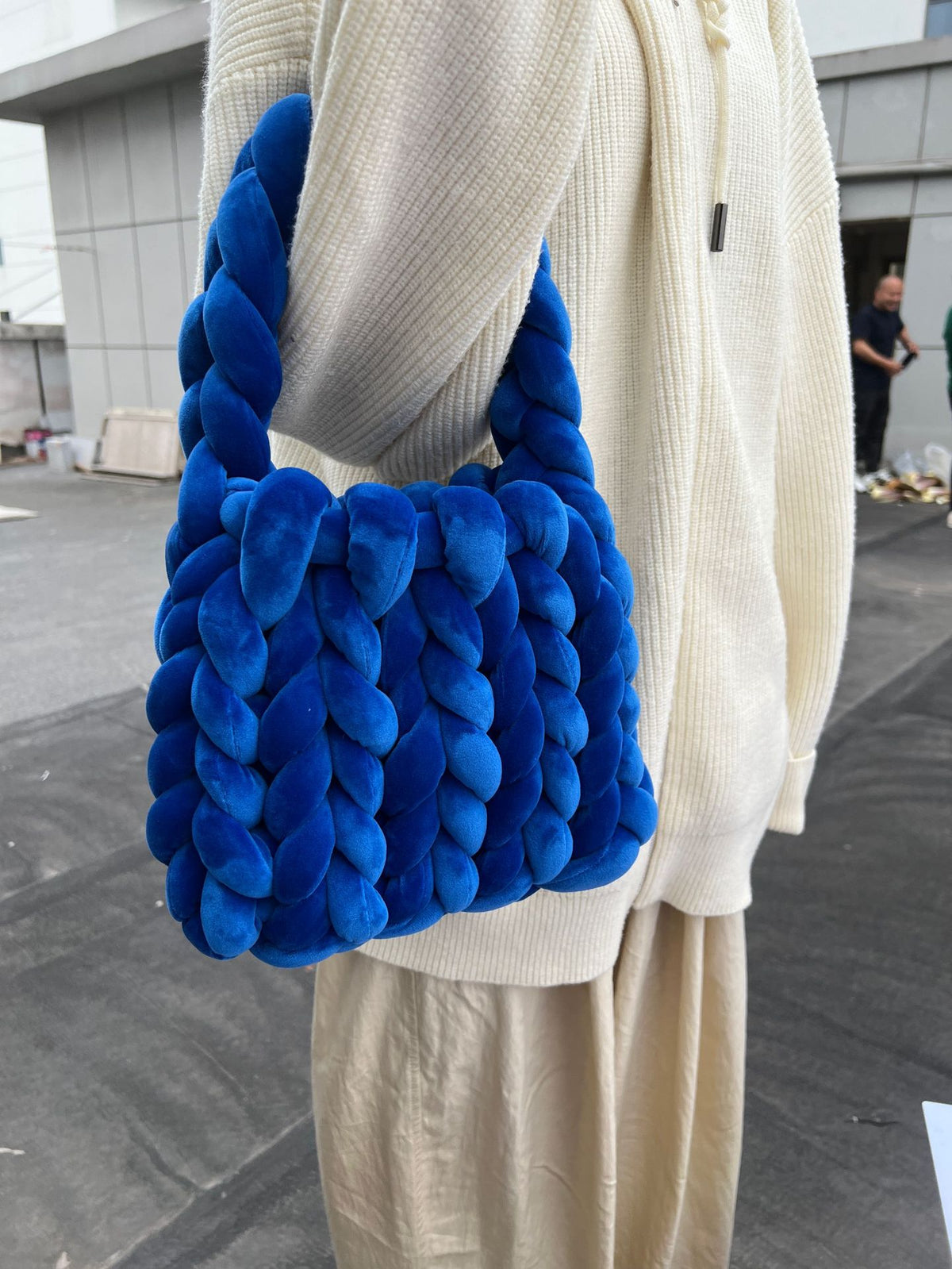 Crystal Velvet Woven Mailman Bag
