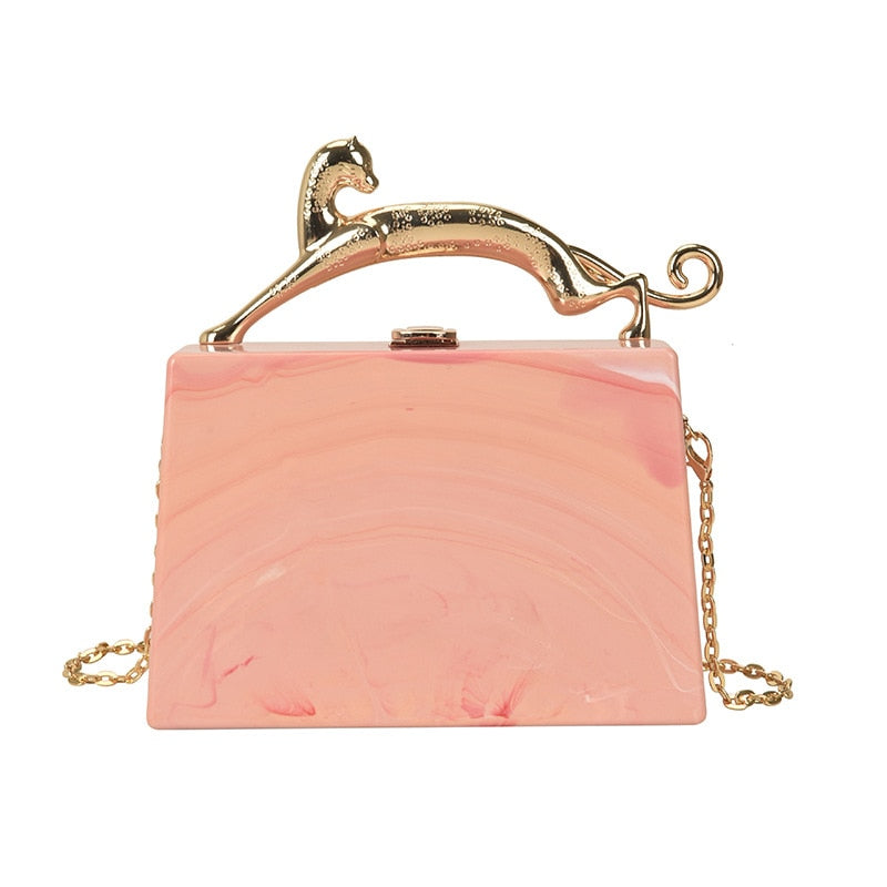 Colorblock Acrylic Box Bag