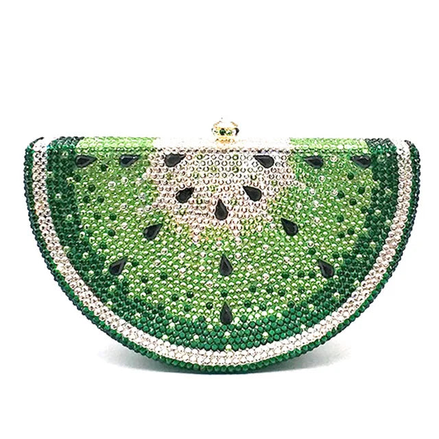 Lemon Shape Rhinestone Chain Evening Purse