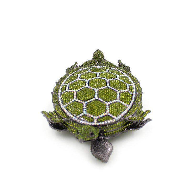 Green Turtle Crystal Evening Minaudiere