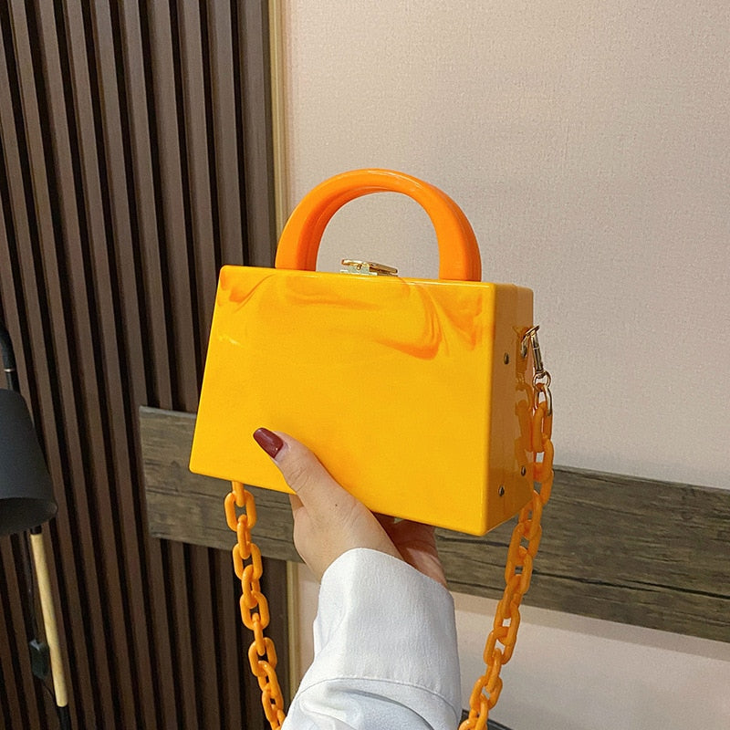 Acrylic Chain Evening Clutch
