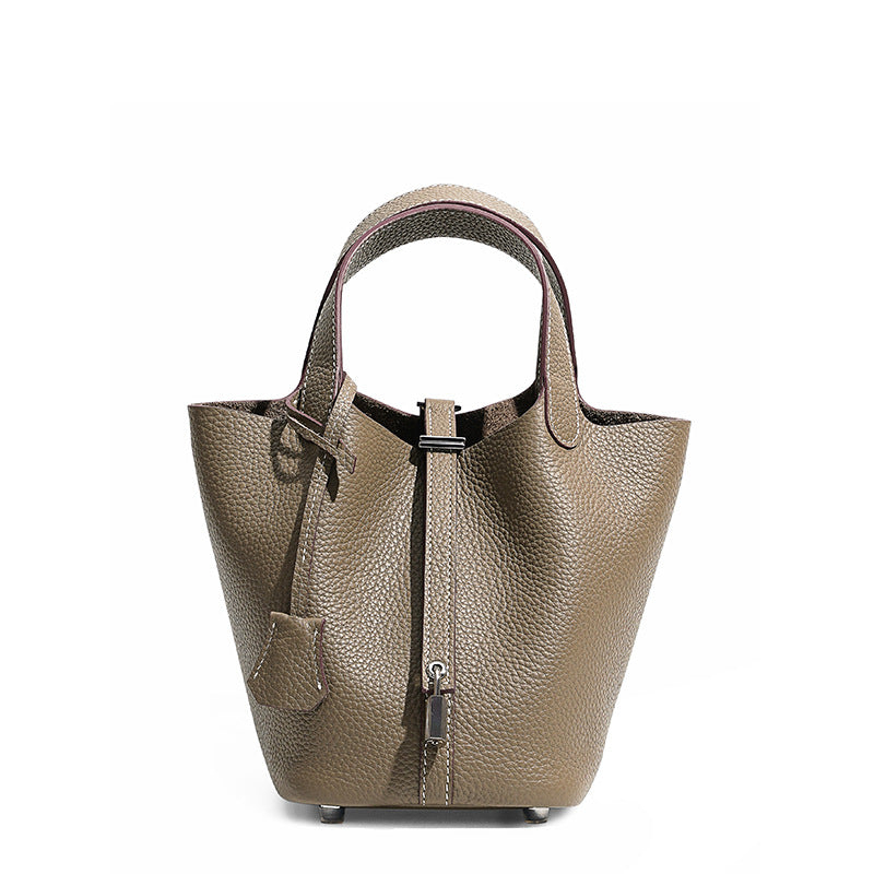 Genuine Leather Bucket Bag
