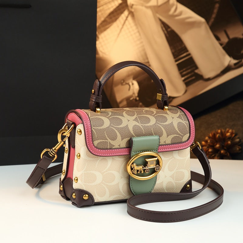 Magenta Mini Square Crossbody Bag