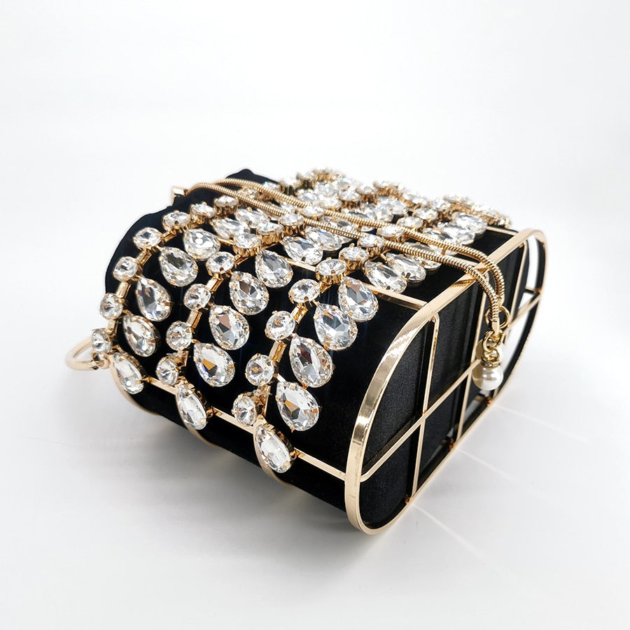 Crystal Velvet Evening Clutch