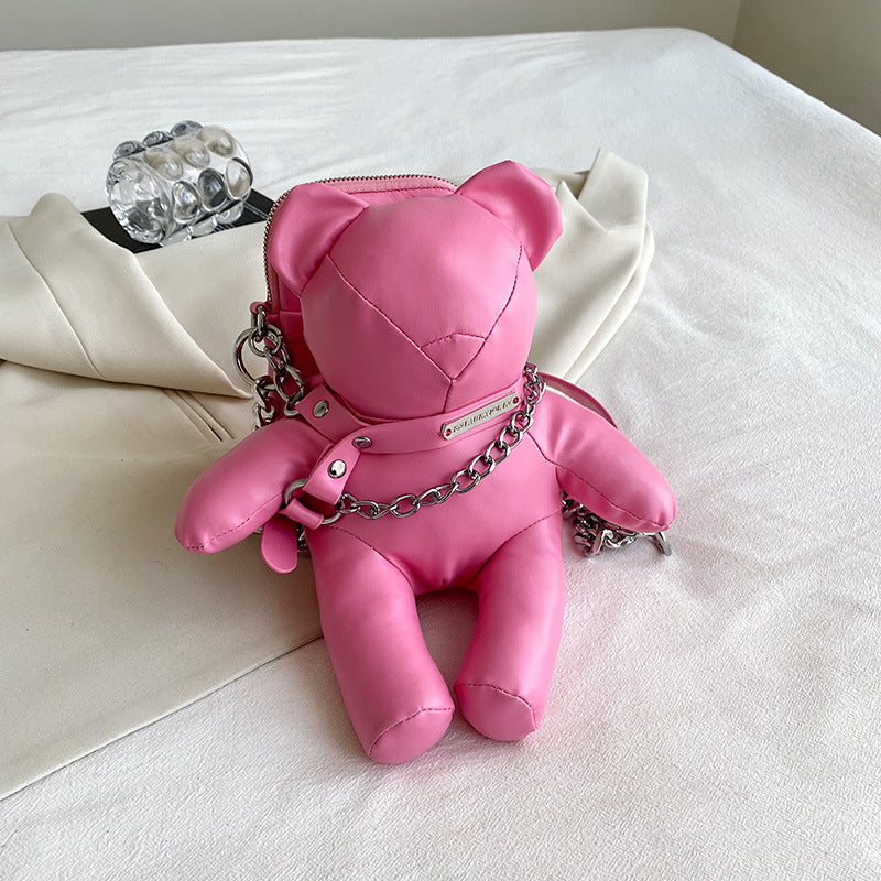 Teddy Bear Doll Chain Crossbody Bag
