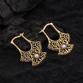 Carved Phoenix Tail Drop Earrings