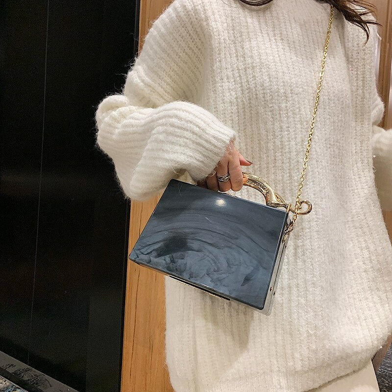 Colorblock Acrylic Box Bag