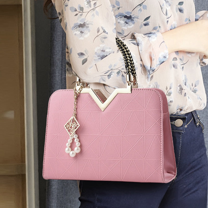 Embroidered Top-Handle Bag