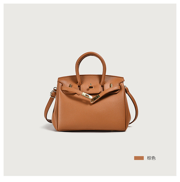 Vegan Leather Top Handle Tote Bag
