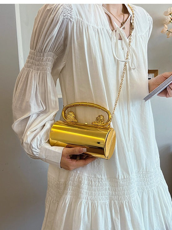 Solid Color Acrylic Chain Crossbody Bag