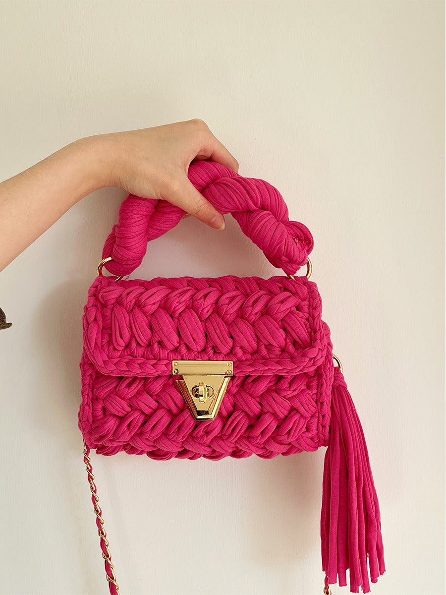 Crochet Tassel Shoulder Bag