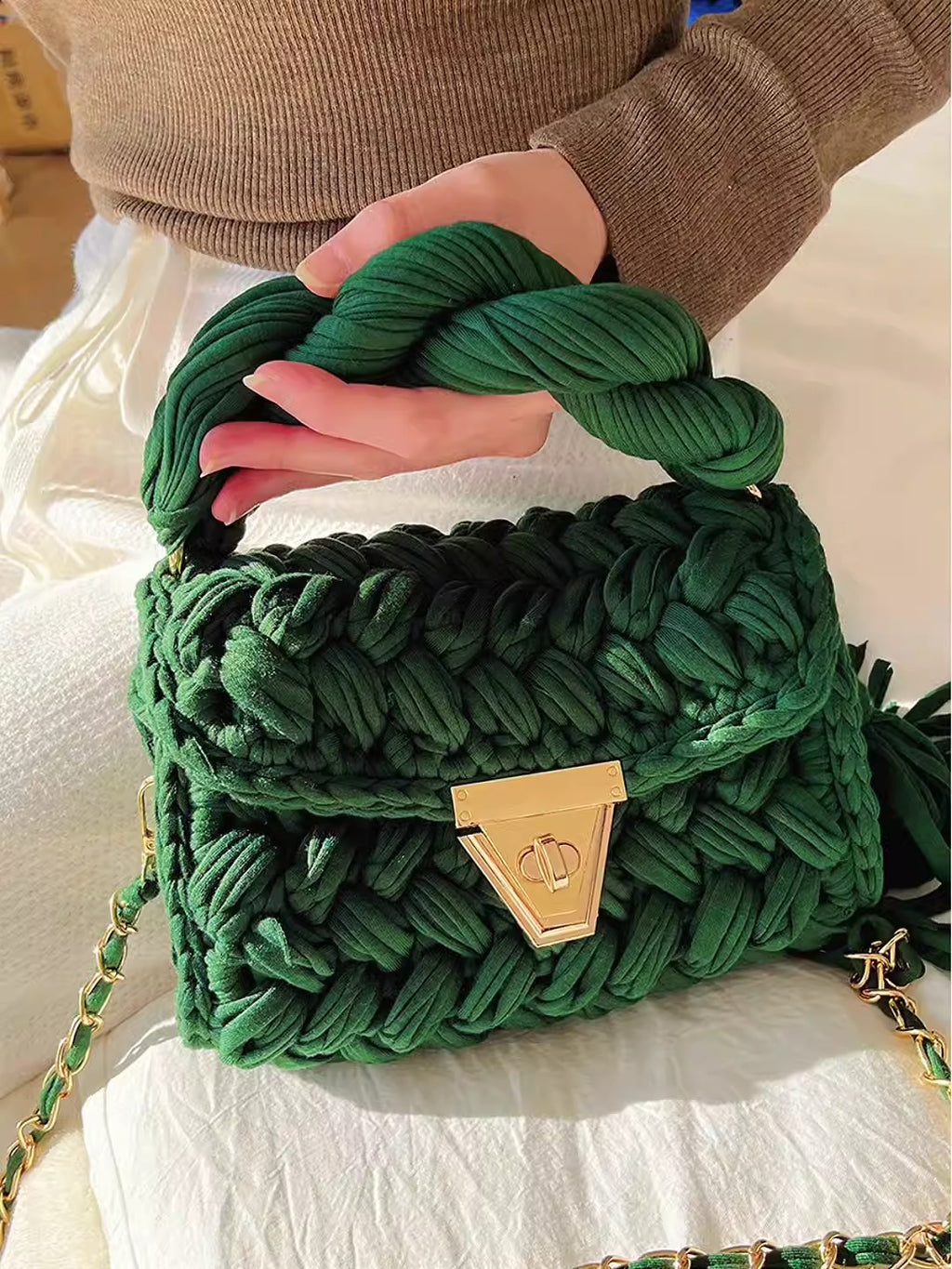 Crochet Tassel Shoulder Bag