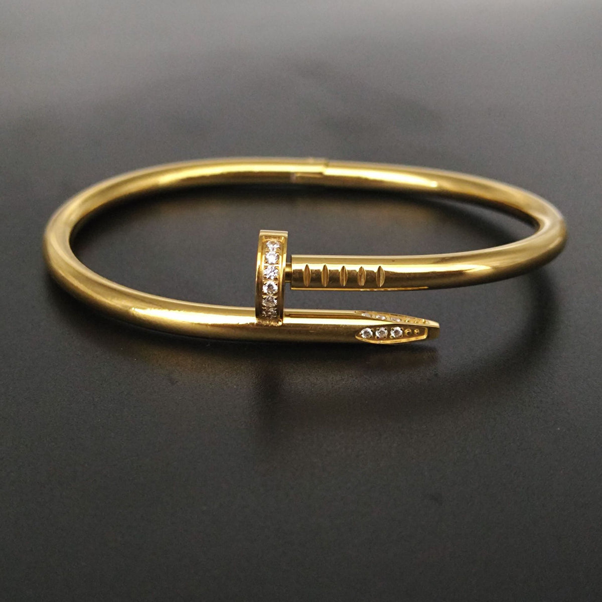 Rhinestone 18K Rose Gold Couple Bracelet