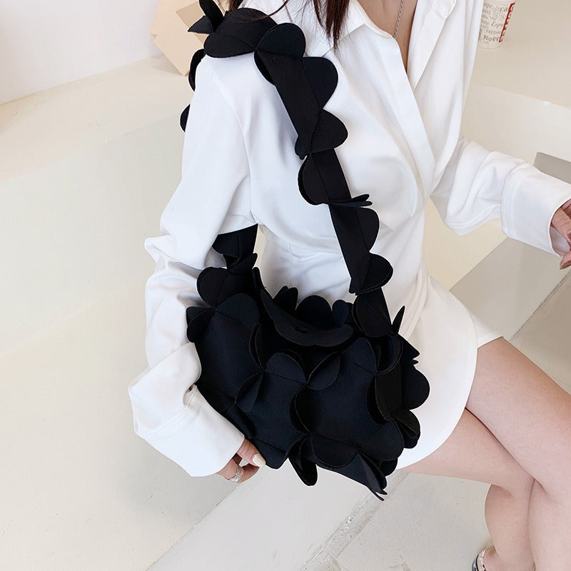 3D Petal Soft PU Underarm Bag