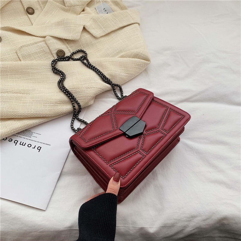 Rivet Chain Small Square Shoulder Bag
