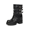 Punk Thick Sole Leg Cuff Low-Cut Boots