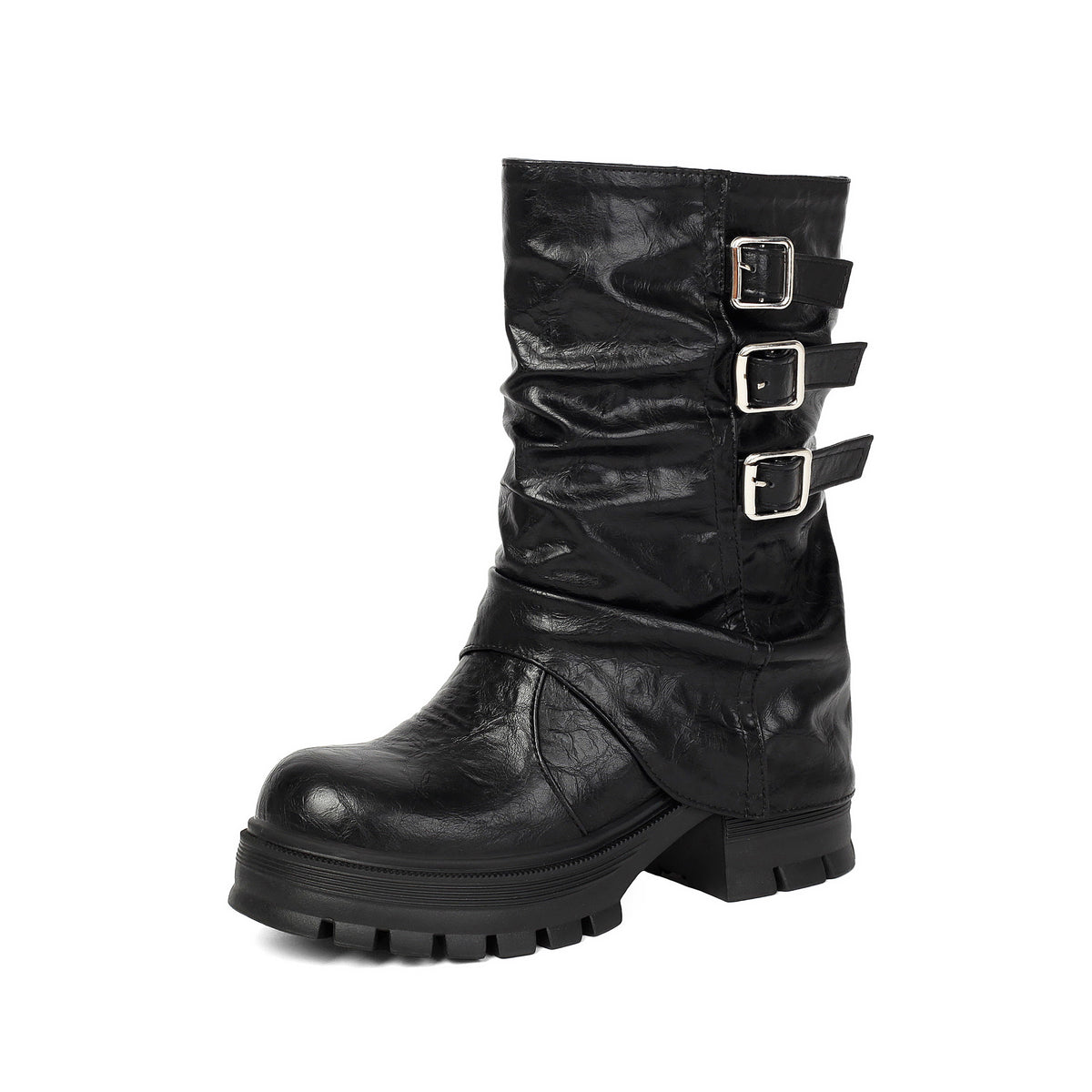Punk Thick Sole Leg Cuff Low-Cut Boots