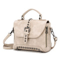 Vintage Rivet Leather Crossbody Bag