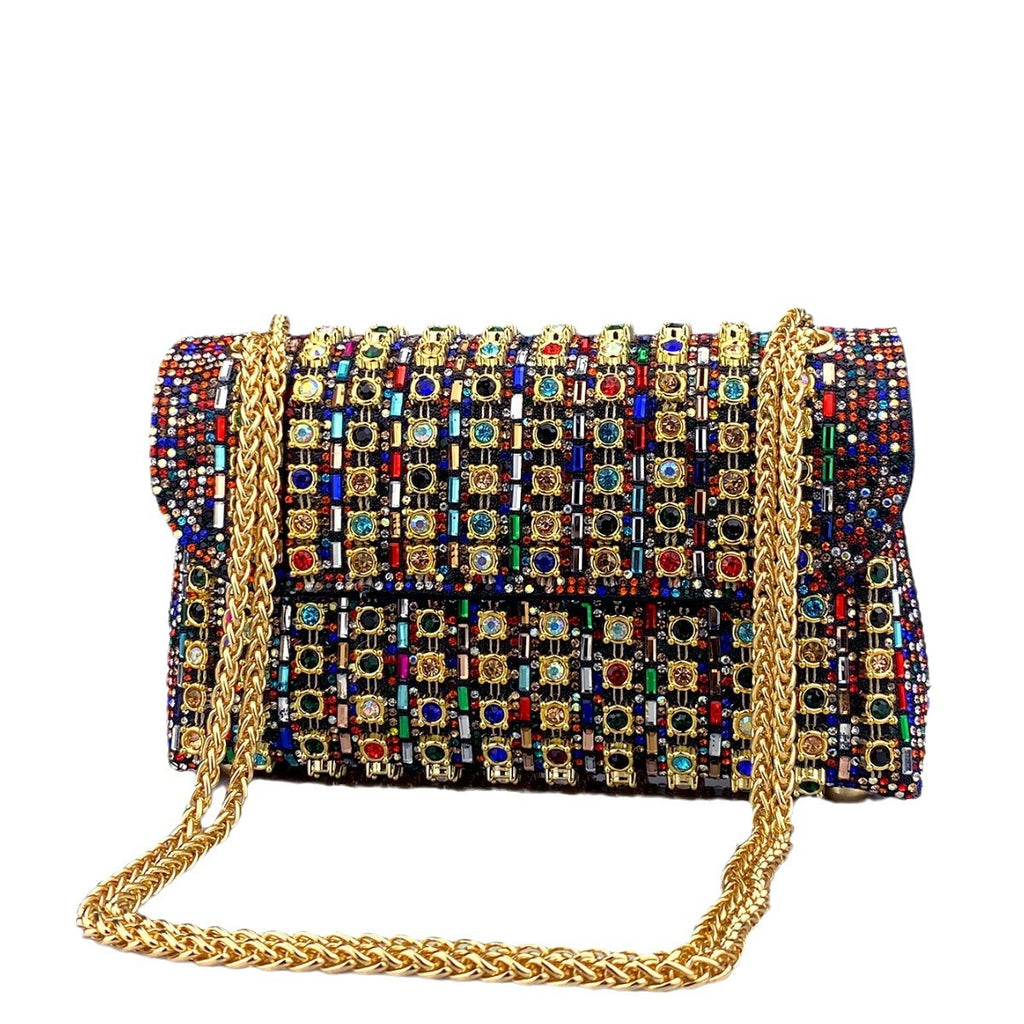 Rhinestone Brooch Evening Clutch