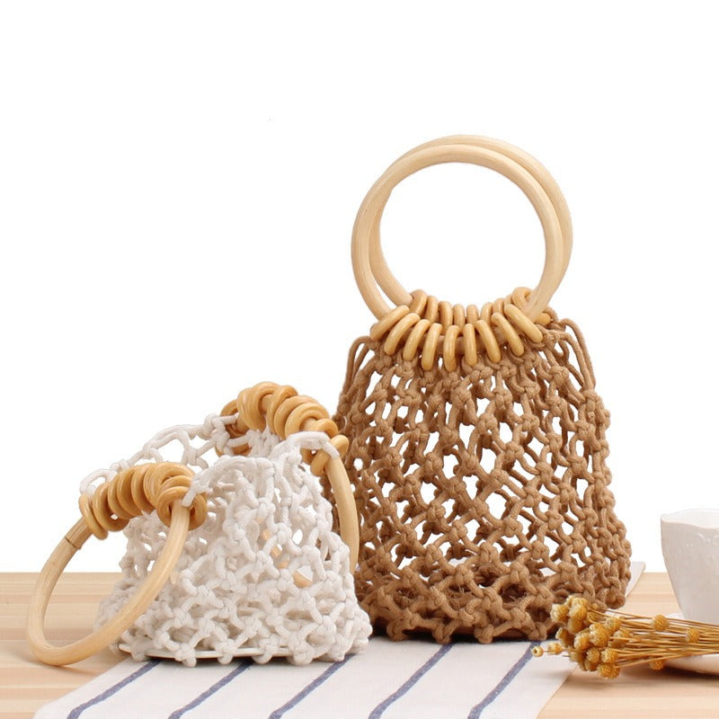 Handwoven Cotton Net Beach Tote