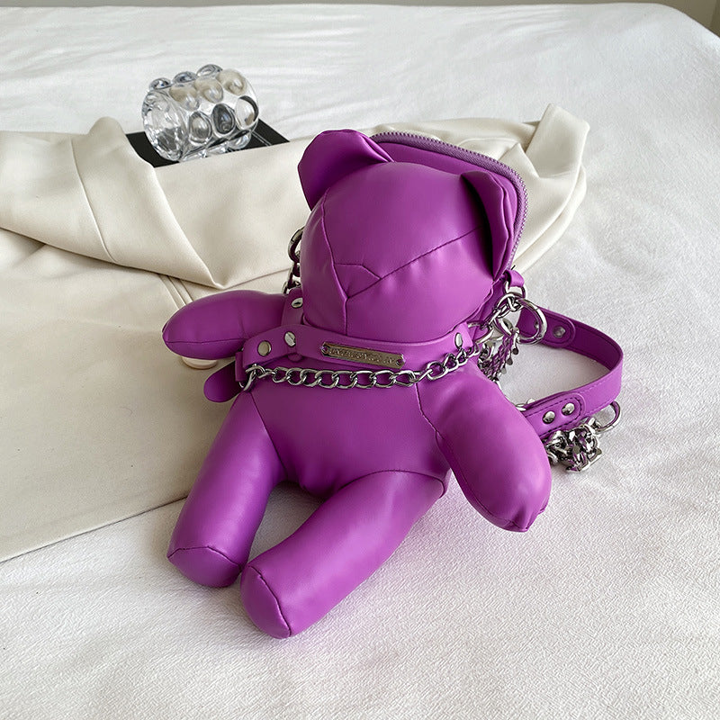 Teddy Bear Doll Chain Crossbody Bag
