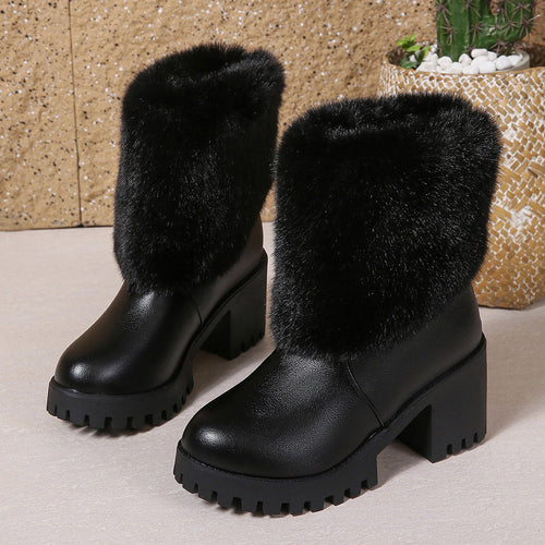 Fashion Winter Snow Boots with Thick Fleece Lining