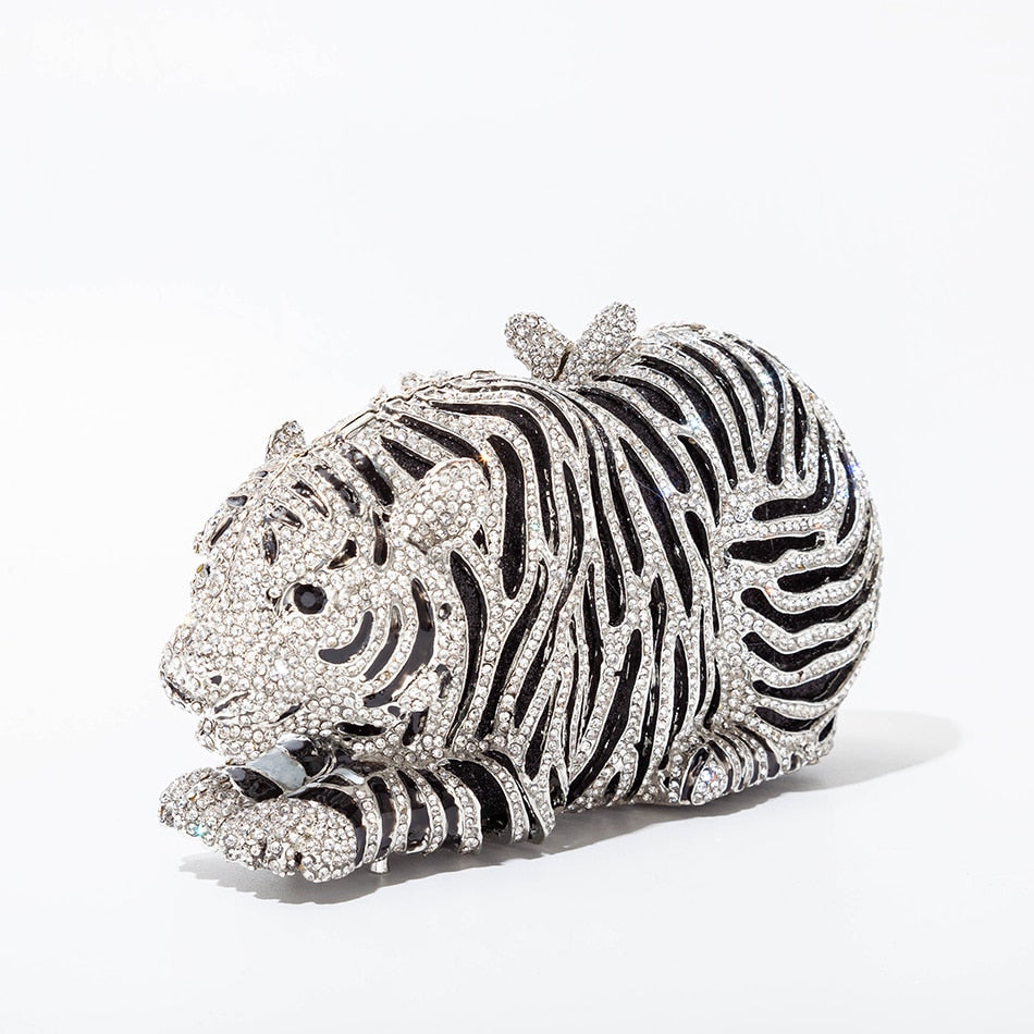 Tiger Rhinestone Clutch