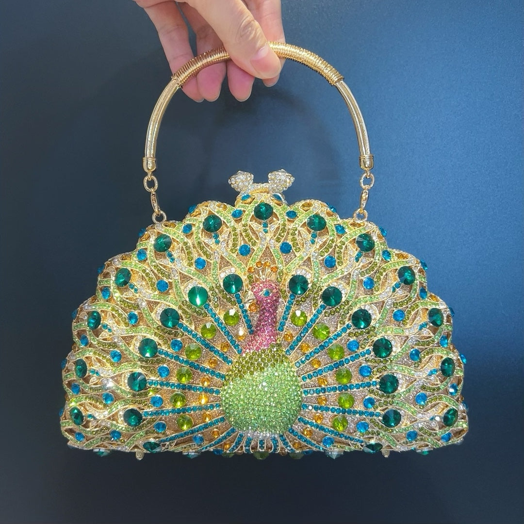Peacock Diamond Luxury Banquet Clutch