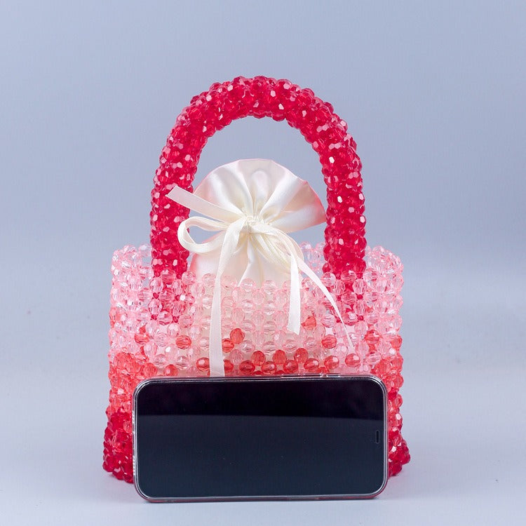 Handmade Crystal Bead Small Square Bag