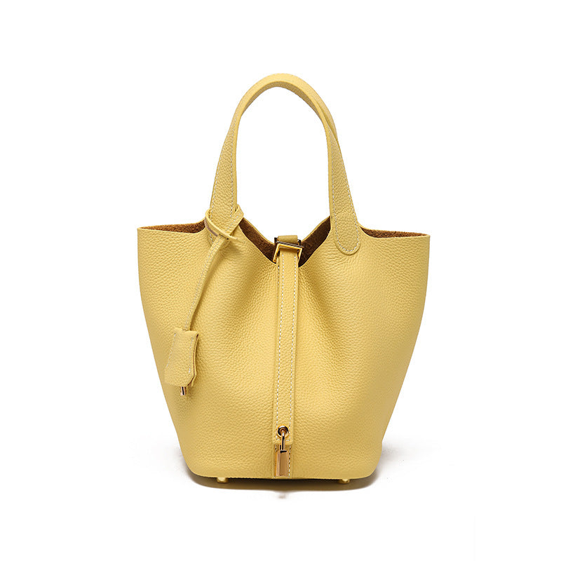 Genuine Leather Bucket Bag