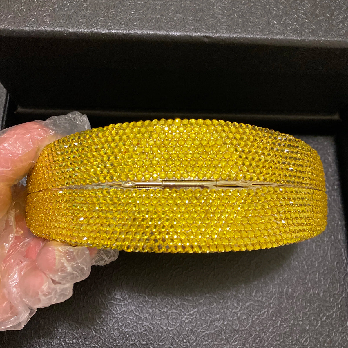 Lemon Shape Rhinestone Chain Evening Purse