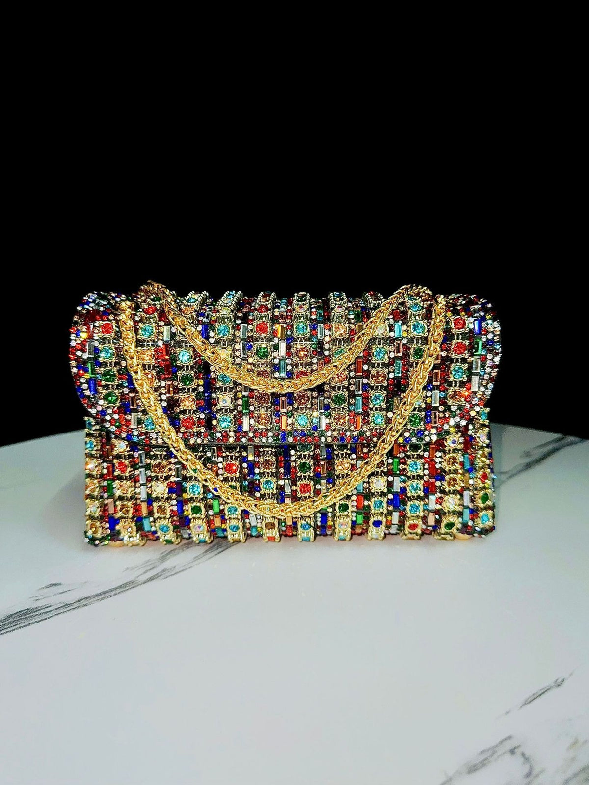 Rhinestone Chain Banquet Crossbody Bag