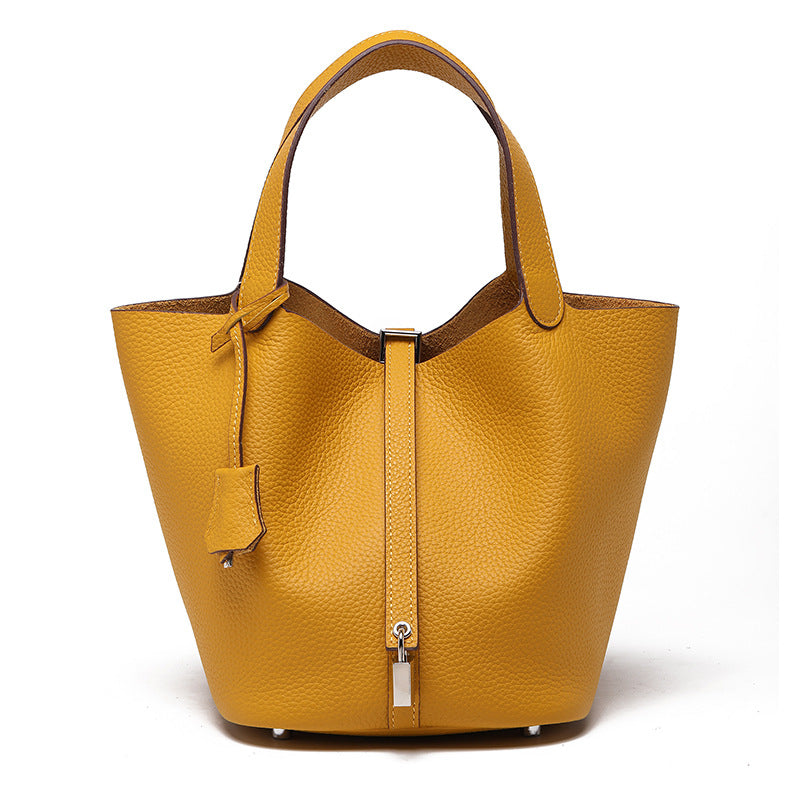Genuine Leather Bucket Bag