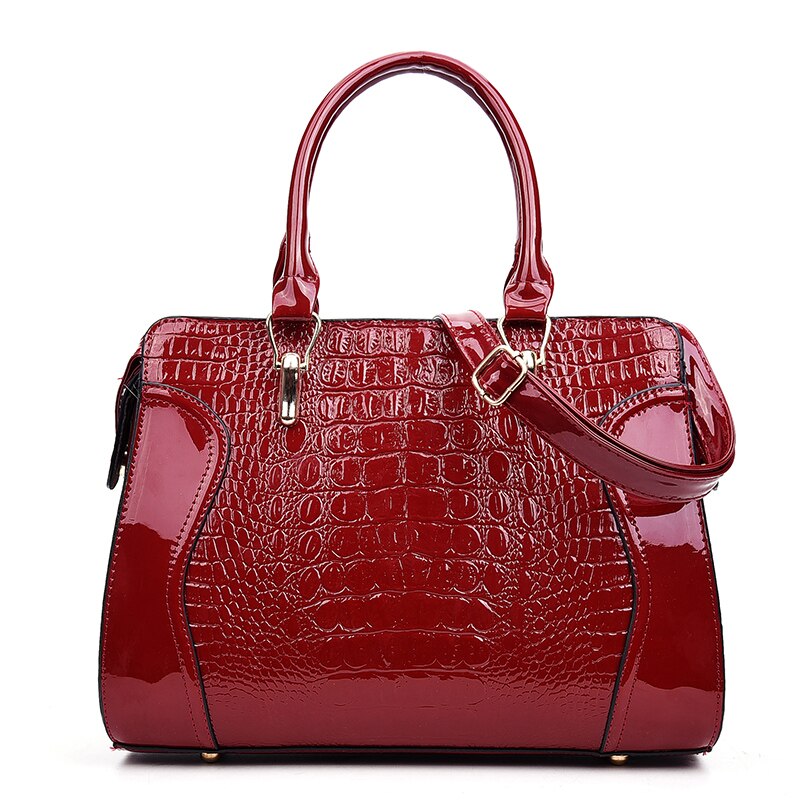 Croc-Embossed Shoulder Bag