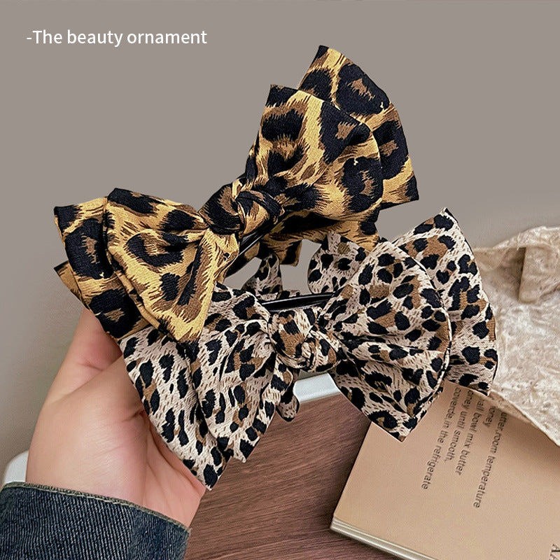 Leopard Print Bow Hair Clip