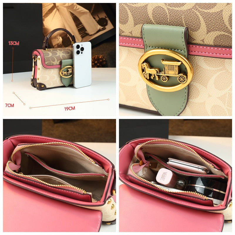 Magenta Mini Square Crossbody Bag