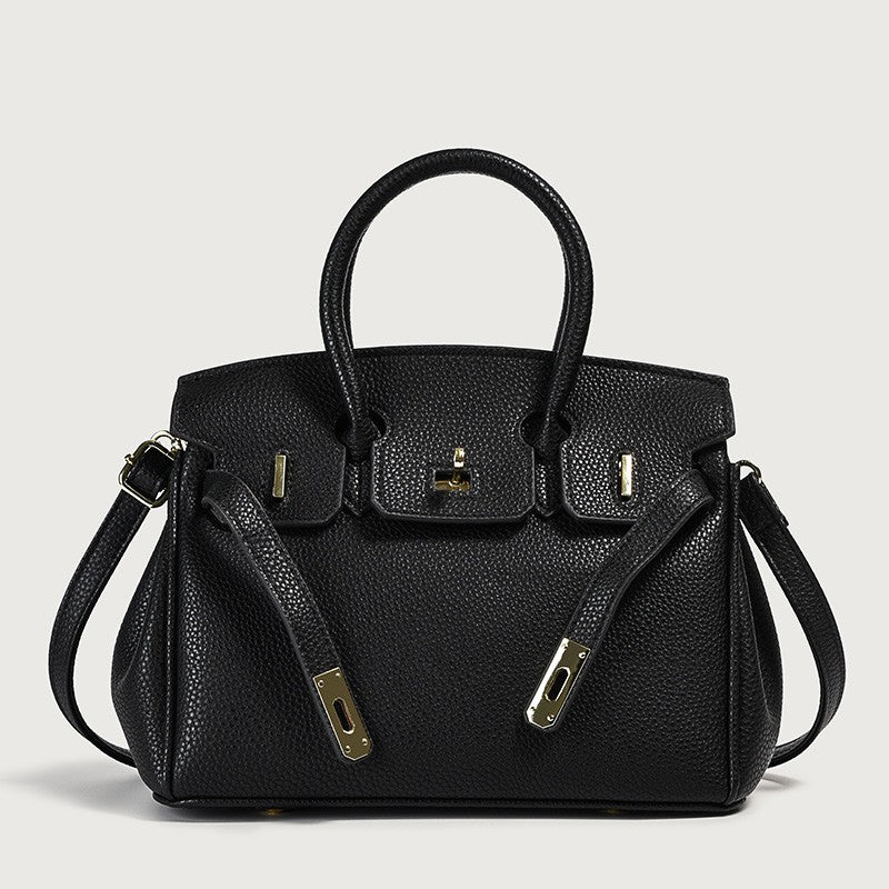 Vegan Leather Top Handle Tote Bag