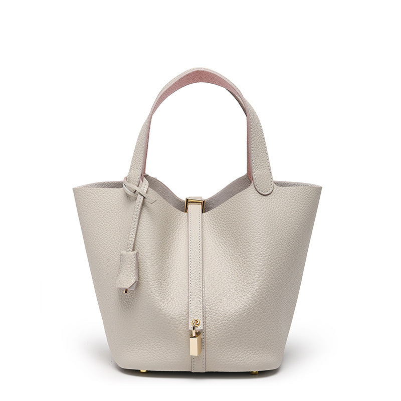 Genuine Leather Bucket Bag
