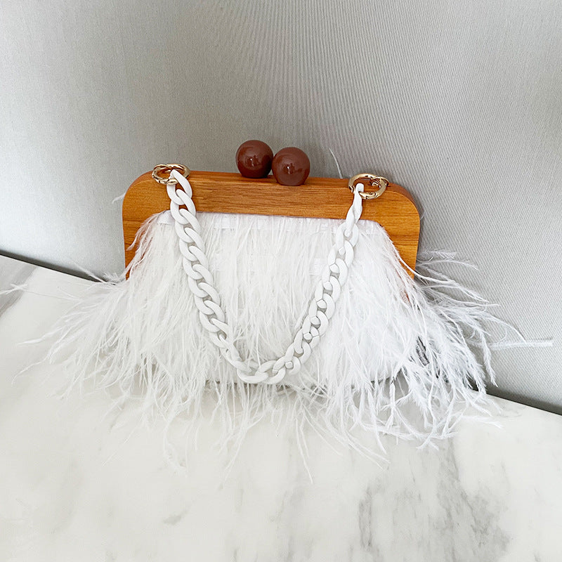 Fluffy Acrylic Chain Underarm Shoulder Bag