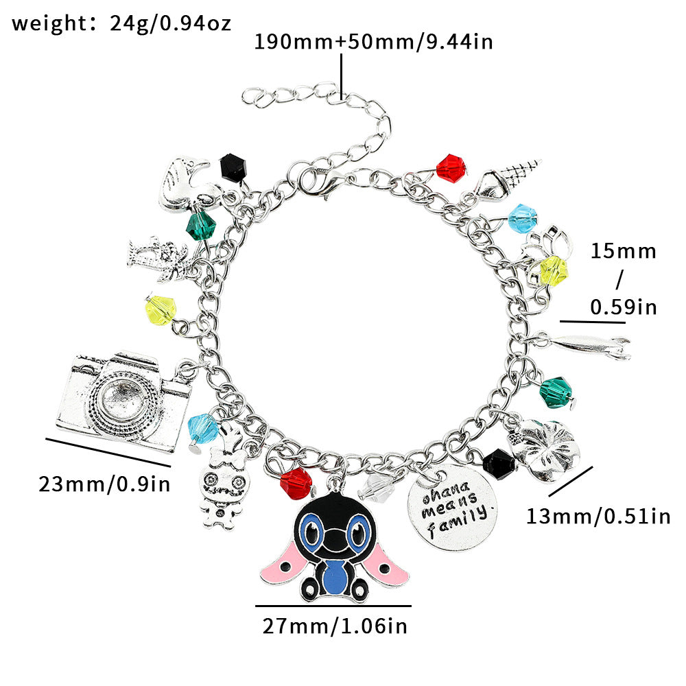 Cartoon Anime Pirate Wang An Rabbit Doll Bracelet Stitch Groot Pendant Bracelet