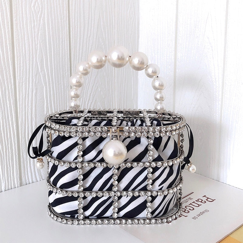 Leopard Diamond Basket Bag