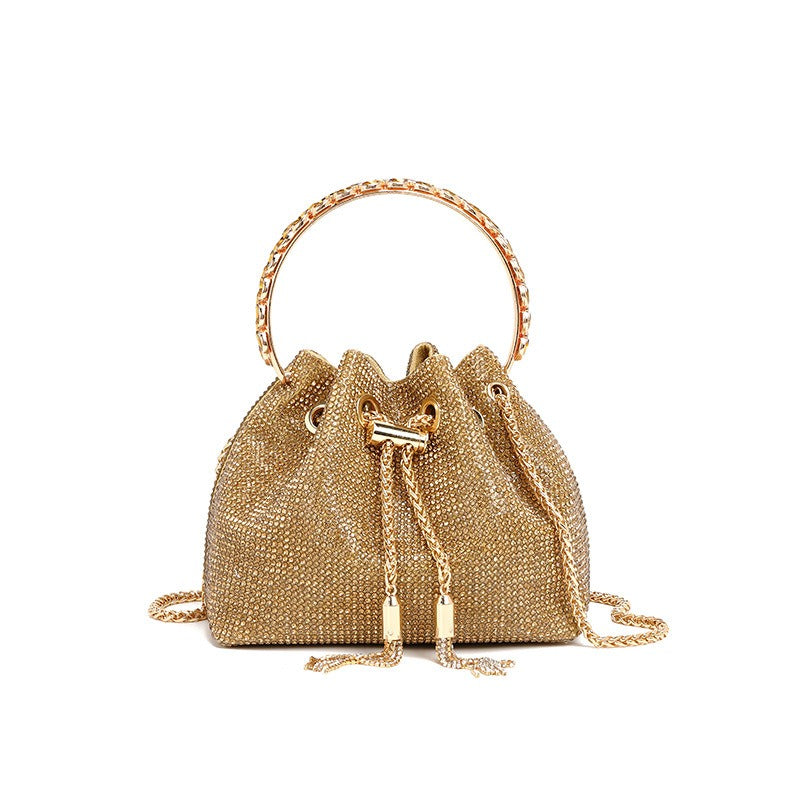 Rhinestone Tassel Diamond Bucket Bag